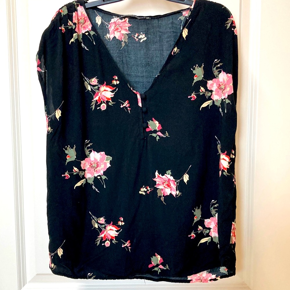 Black Floral Blouse